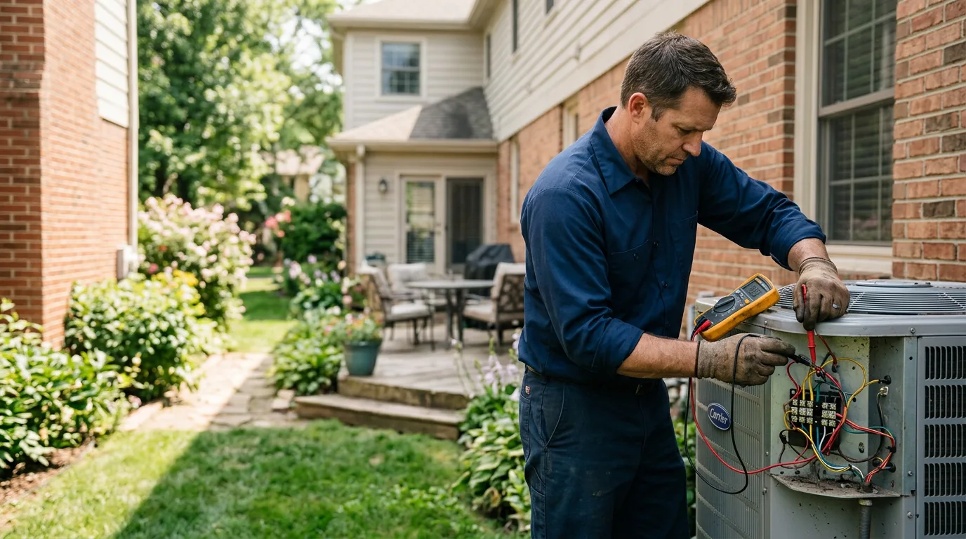 HVAC technician working near Linden, WI